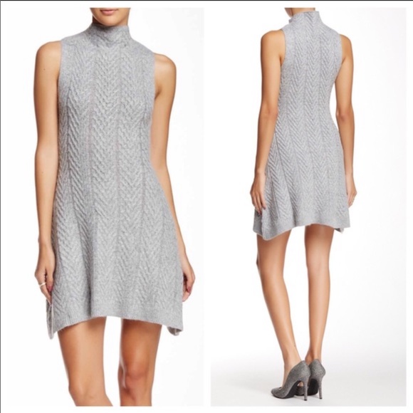 Everleigh 100% Angora Knit Gray Sweater Dress - Picture 2 of 9